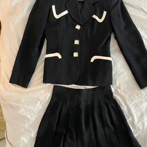 Vintage Tahari suit with diamond buttons